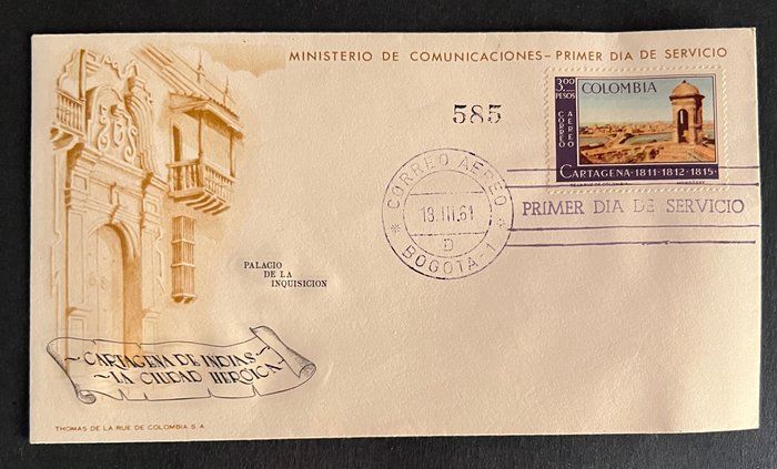 Lot 706: Colombia Ministerio De Comunicaciones First Day Cover