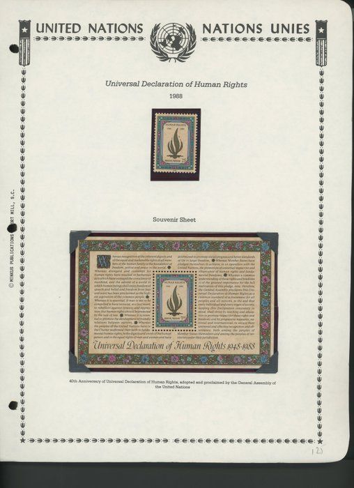 Lot 717: United Nations New York Stamps 1988