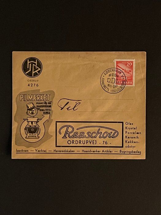 Lot 719: 1943 Denmark Stamped Envelope
