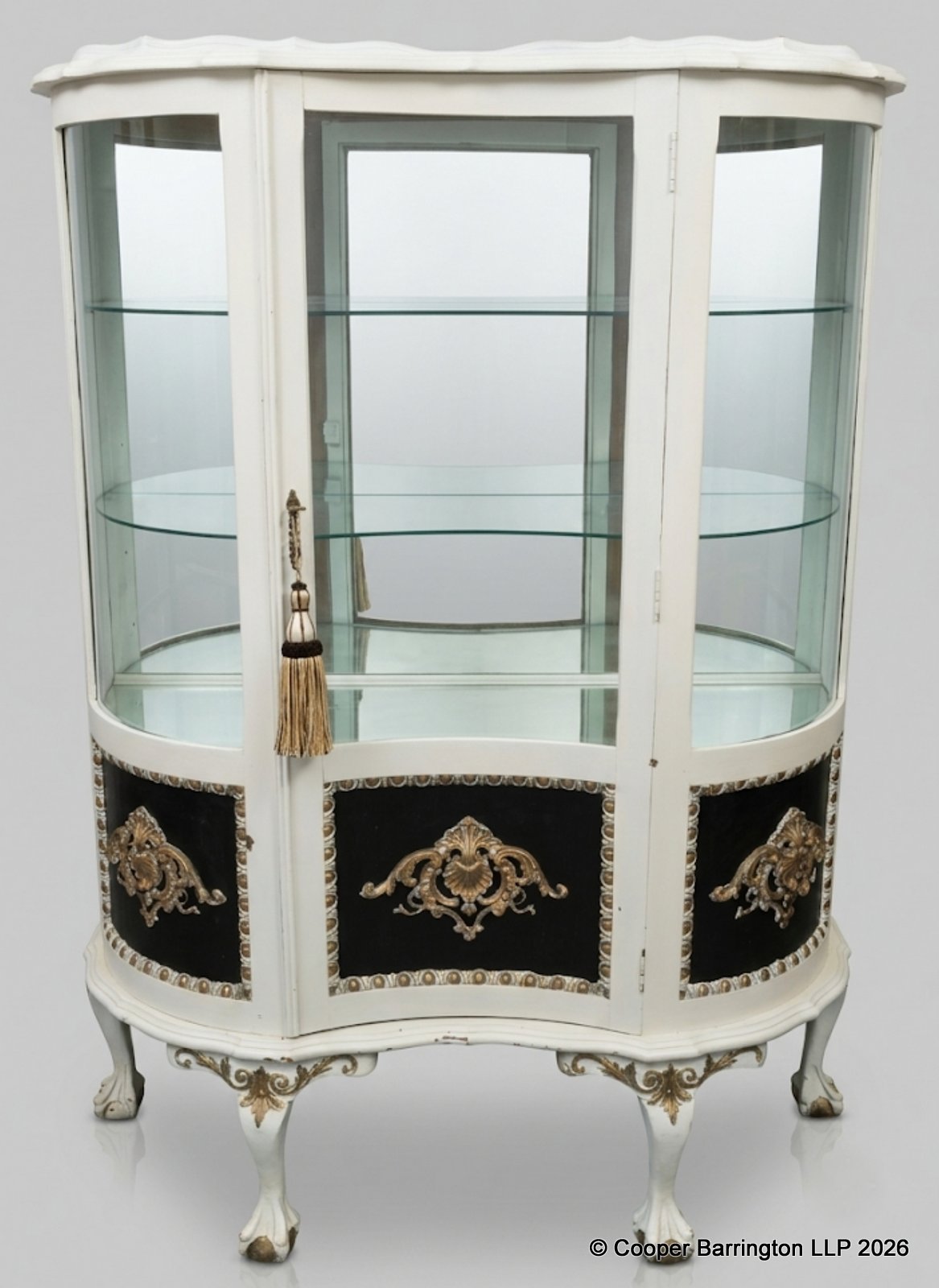 Louis XVI Style Serpentine Front Display Cabinet