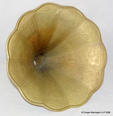 Gramophone Phonograph Brass Horn Loudspeaker. Gramophone Phonograph Crafted Brass Horn Loudspeaker.