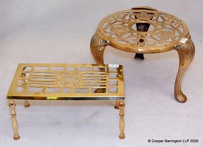 Antique Brass Trivet and One other . (2 Items)