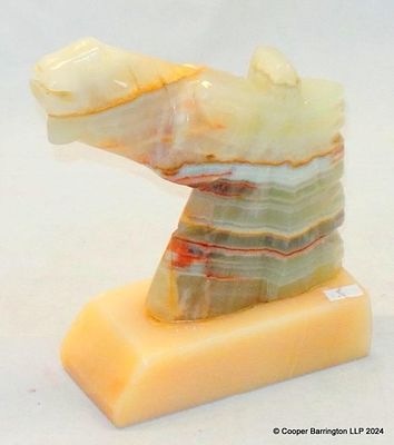 Heavy Vintage Mexican Onyx Horse Head Book End/Door Stop. Height 23 cm. Width 19 cm.