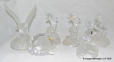 J.G.Durand Lead Crystal Animals. J.G.Durand Cristal D'Arques 24% Lead Crystal Animals to 