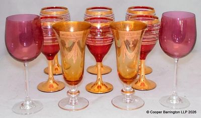Italian Crystal Champagne Flutes 24kt Gold Etc. Italian Crystal Champagne Flutes 24kt Gold Hand 
