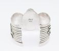Sterling Silver Cuff Bracelet Navajo. DESCRIPTION: Floyd, Lloyd Becenti turquoise cuff measuring Image - 3