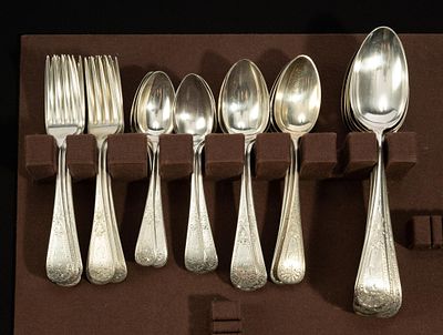 39 Pcs Gorham Sterling Silver Flatware. DESCRIPTION: Includes (11) forks 6-3/4" long; (9) 