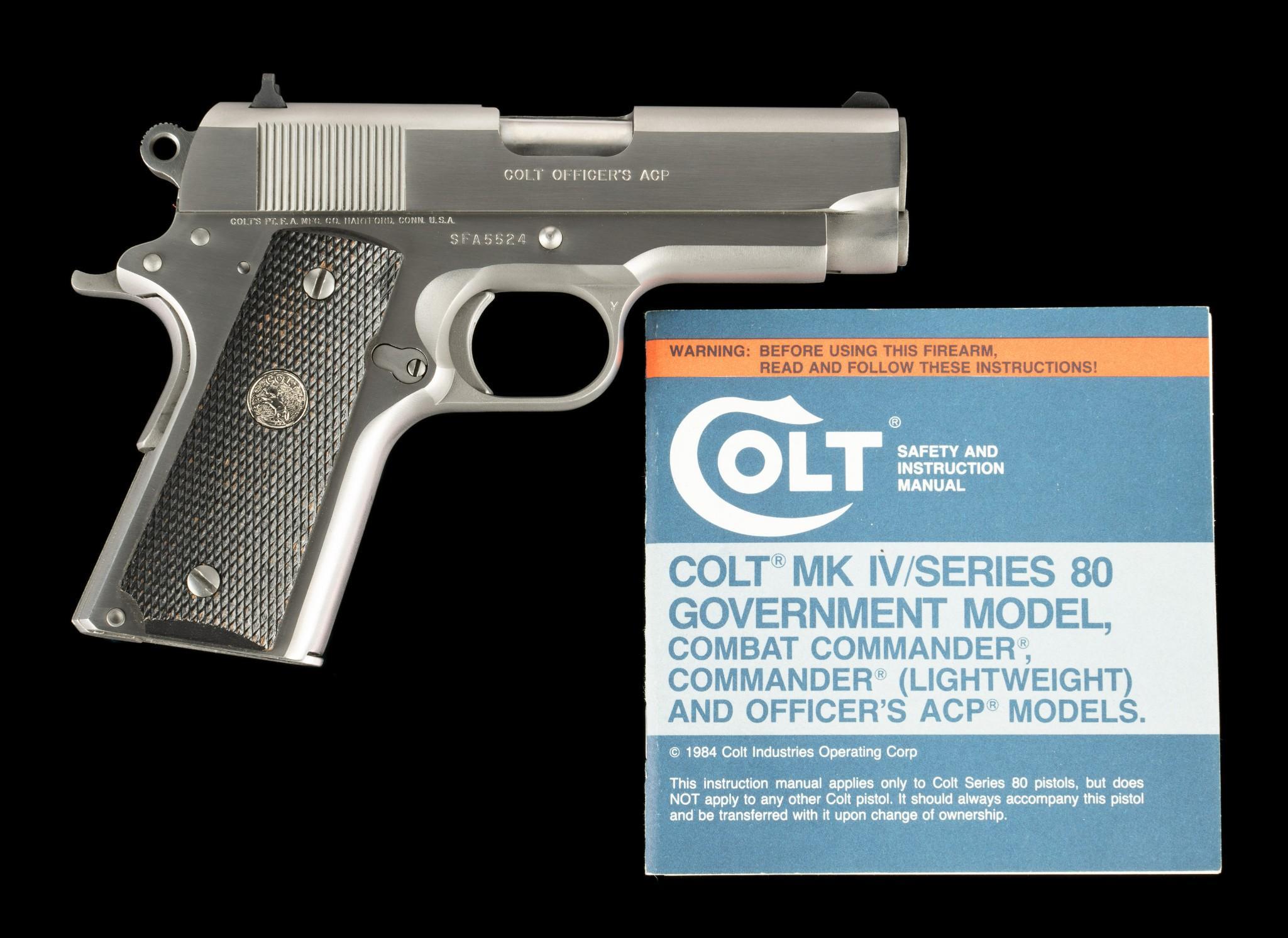 CONN.U.S.A.ガスガン ASGK COLT MK Ⅳ SERIES80 Lot 25 - Colt Mk. IV, Series 80 Officer's ACP Semi Auto