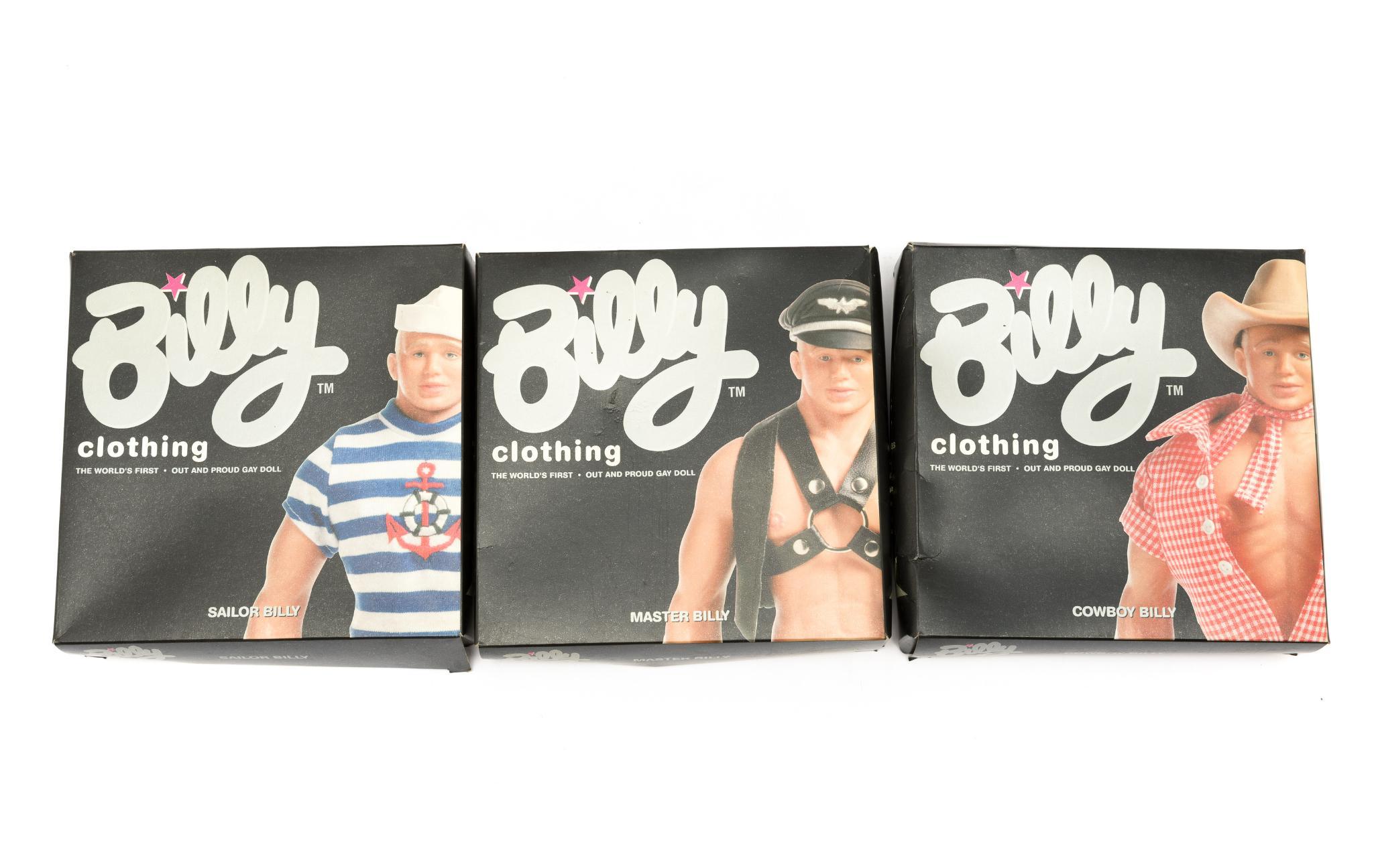 Lot 338 - Billy & Carlos Out & Proud Gay Dolls w/ 3 Packs of