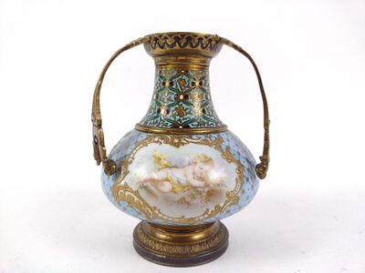 Sevres Urn. 4" diameter X 5" high.