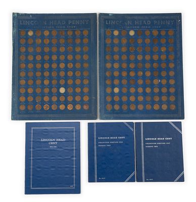 Two Old Sets Of Wheat Cents. Both are missing 1909-S VDB but have many of the semi-keys. The