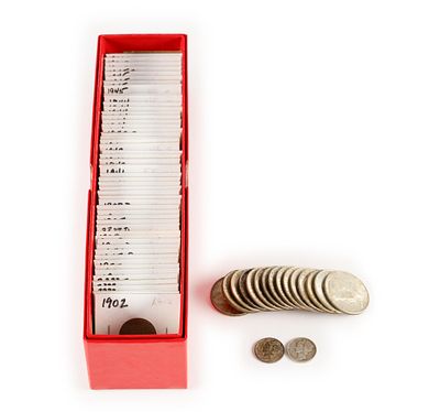 Silver Mercury Dimes Peace Dollars Half Dollar Nickels. (41) silver dimes of which (3) are