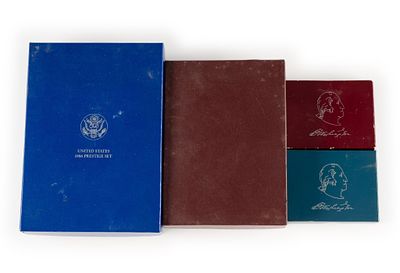 Silver Prestige Commemorative Proof Sets. 1984 Prestige Set themed by a silver dollar