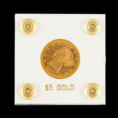1887-S Liberty Head $5 Gold Coin. This $5 gold Liberty is an uncirculated coin with excellent