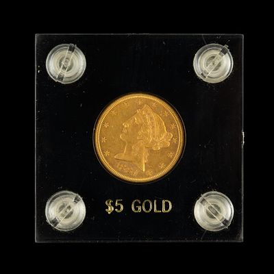 1881-S Liberty Head $5 Gold Coin. This $5 gold Liberty is an uncirculated coin with excellent
