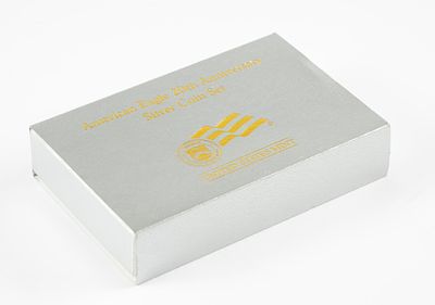 American Eagle 20th Anniversary Silver Coin Set. 2006 proof and uncirculated Silver Eagles