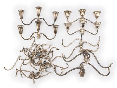 Weighted Sterling Silver Candelabra Pieces. Total weight is 113.8 troy ounces which includes
