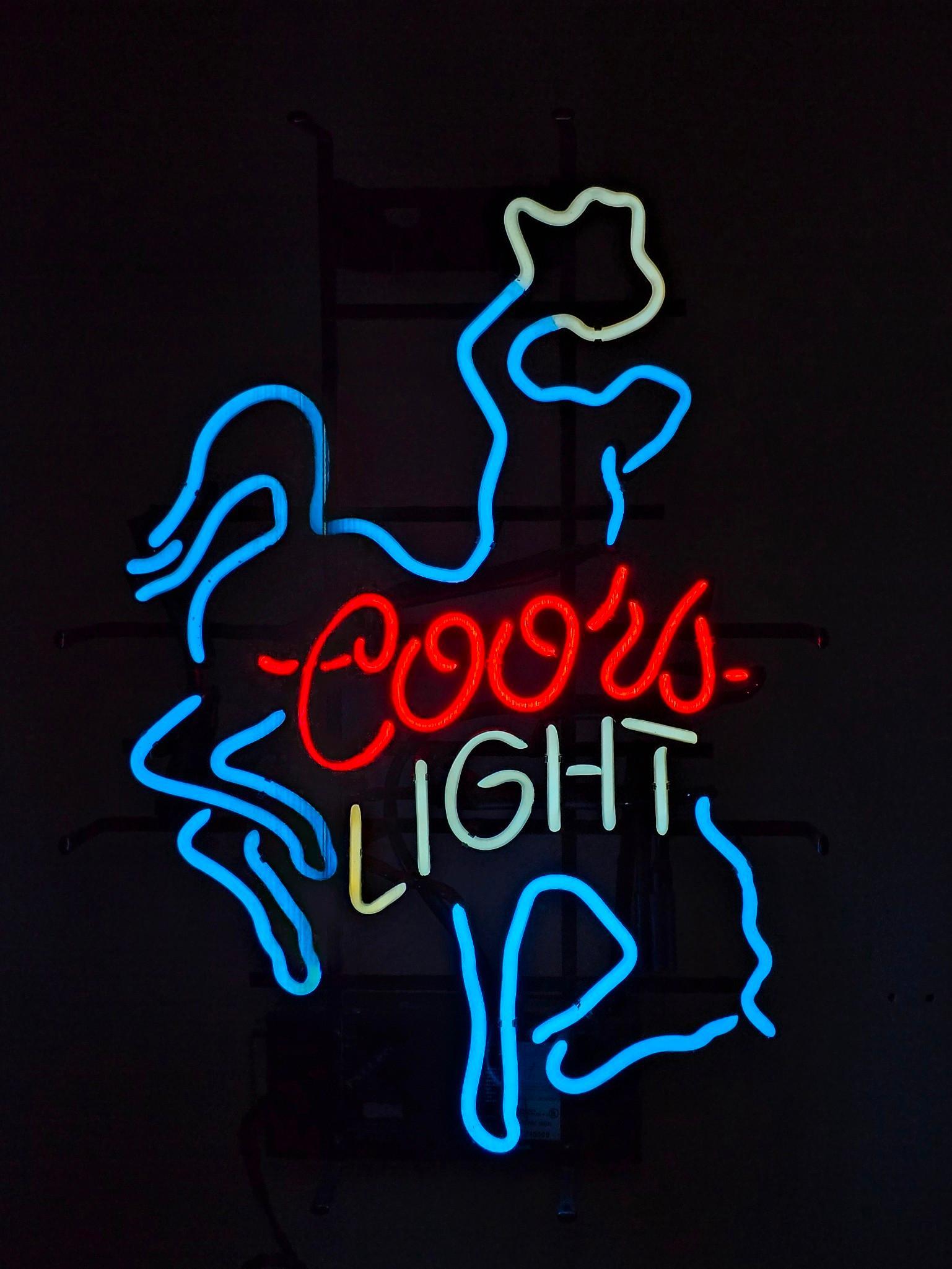 Lot 82 - Coors Light Cowboy Neon Sign | Cordier Auctions
