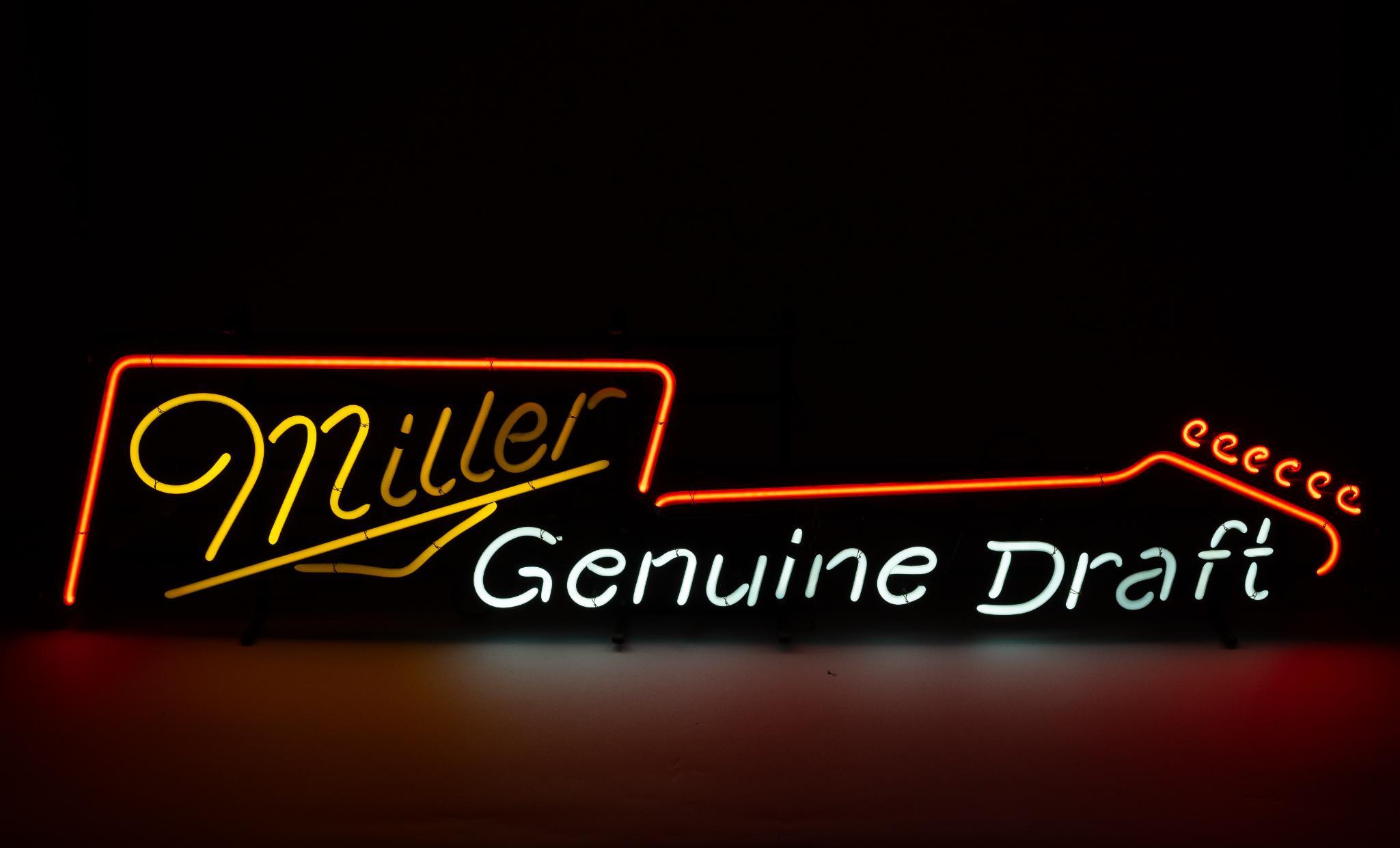 Lot 127 - Miller Genuine Draft Guitar Neon Sign | Cordier Auctions