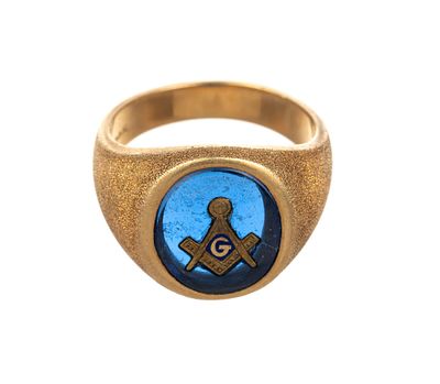 Antique 14K Gold Masonic Signet Ring. A size 9 14k yellow gold ring with Masonic symbol signet 