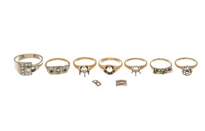 Scrap 14K Gold Rings. All are marked or test 14k gold except one 10k. Total weight of 14k is 