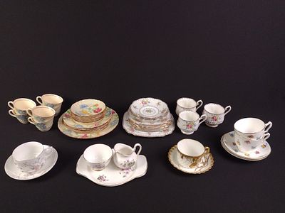 40 Pcs Miscellaneous China incl Limoges. 17 pcs Mason's "Sampler Pattern," 12 pcs Royal Albert 
