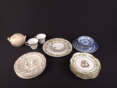 26 Pcs Assorted Dinnerware incl Asian. Includes 6 pcs Hutschenreuther Noel, 6 pcs Porzellfabrik 