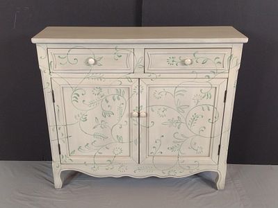 Painted Modern Hall Cabinet. NOT ELIGIBLE FOR IN-HOUSE SHIPPING - See Terms for Shipping 