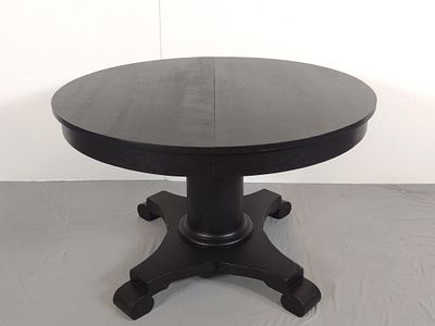 Black Pedestal Table. NOT ELIGIBLE FOR IN-HOUSE SHIPPING - See Terms for Shipping Options. 45" 