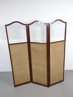 Antique Three Panel Room Divider. NOT ELIGIBLE FOR IN-HOUSE SHIPPING - See Terms for Shipping 