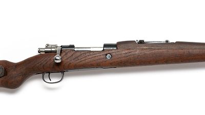"Mitchell's Mausers" M48 Mauser 8 MM Bolt Action Rifle. A Yugoslavian M48 military rifle with 