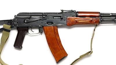 Bulgarian AKS-74 5.45 X 39 MM Side Folder. AKS-74 with bakelite 30 round magazine and eight 
