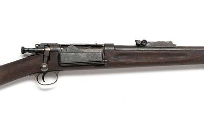 US Springfield Armory Model 1899 .30-40 Krag Carbine Rifle. A bolt-action Krag-Jorgensen rifle 