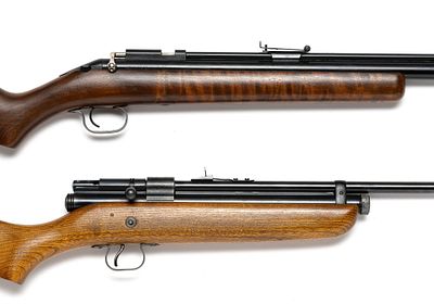 Two Air Rifles Sheridan Crosman. Crosman 400 CO2 repeater .22 caliber bolt action rifle. 20" 