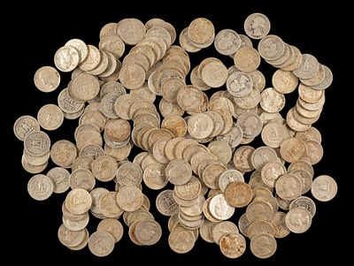 Two Hundred Silver Washington Quarters. Washington quarters from the 1930's, 1940's, 1950's 