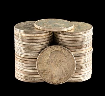 Forty Washington Silver Quarters. All are 1964 or earlier.