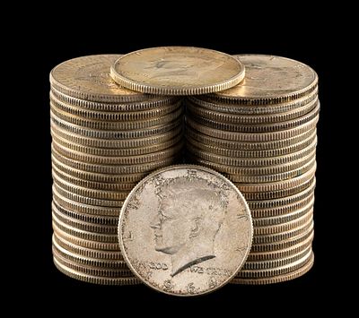 Forty Six Kennedy Silver Half Dollars. All are 1964 Kennedy.