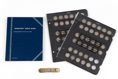 107 Mercury Dimes. Various dates from the 1920's through 1940's with most from the 1940's.