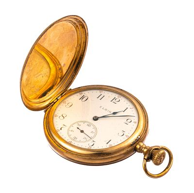 Elgin Model 2 Gold Filled Pocket Watch. Elgin National Watch Co. gold filled hunter case 12s 
