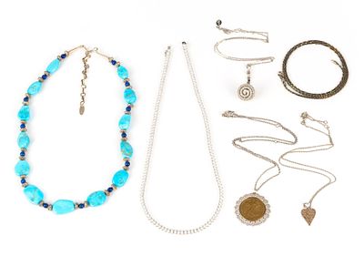 6 Sterling Silver Necklaces. All marked sterling or 925. 18-1/4" to 20" long.