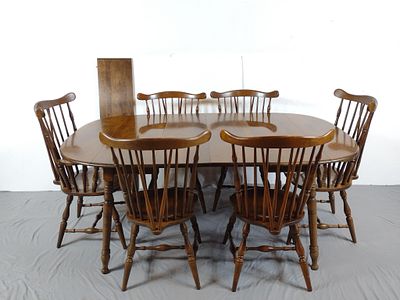 Heywood Wakefield Dining Table &amp; 6 Chairs. NOT ELIGIBLE FOR IN-HOUSE SHIPPING: See Terms for 