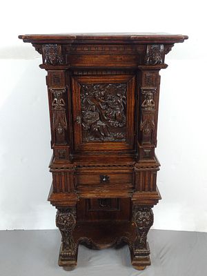Antique Carved Cabinet. NOT ELIGIBLE FOR IN-HOUSE SHIPPING: See Terms for Shipping Options. 