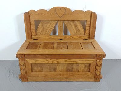 Handmade Bucket Bench w/ Hearts. NOT ELIGIBLE FOR IN-HOUSE SHIPPING: See Terms for Shipping 