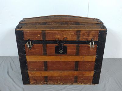 Barrel Top Steamer Trunk. NOT ELIGIBLE FOR IN-HOUSE SHIPPING: See Terms for Shipping Options. 