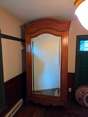 Armoire with Mirror. NOT ELIGIBLE FOR IN-HOUSE SHIPPING: See Terms for Shipping Options. To be 