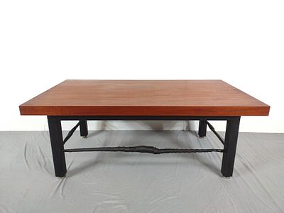 Steel Frame Coffee Table W/ Walnut Top By James Cavagnaro. NOT ELIGIBLE FOR IN-HOUSE SHIPPING: 