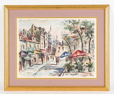 Paris Watercolor. NOT ELIGIBLE FOR IN-HOUSE SHIPPING: See Terms for Shipping Options. Unsigned. 