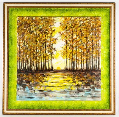 Large Forest Scene Painting. NOT ELIGIBLE FOR IN-HOUSE SHIPPING: See Terms for Shipping Options. 