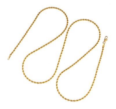 14K Gold Chain Necklace. 24" necklace in a French rope chain design. The weight is 12.5 grams.