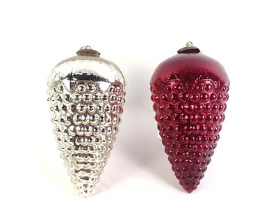 2 Vintage Kugel German Ornaments. Each approx. 13" long. Overall good condition.